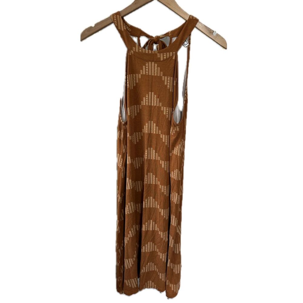 Hawaii's Finest Kapala Collection Hawaiian Tribal A-Line Back Tie Halter Dress L
